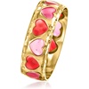 image:imageRossSimons Italian Pink and Red Enamel Heart Ring in 14kt Yellow GoldNo Gemstone