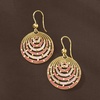 image:imageRossSimons Italian Pink and Red Enamel Milgrain Drop Earrings in 18kt Gold Over Sterling