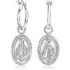 image:imageRossSimons Italian Sterling Silver Jewelry Set Hoop Earrings and 2 Pairs Of Interchangeable Religious Drops