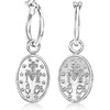 image:imageRossSimons Italian Sterling Silver Jewelry Set Hoop Earrings and 2 Pairs Of Interchangeable Religious Drops