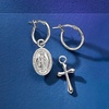 image:imageRossSimons Italian Sterling Silver Jewelry Set Hoop Earrings and 2 Pairs Of Interchangeable Religious Drops
