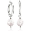 image:imageRossSimons Italian Sterling Silver Jewelry Set Hoop Earrings and 3 Pairs Of Interchangeable Drops