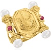 image:imageRossSimons Italian Tagliamonte 555mm Cultured Pearl and 40 ct tw Ruby EtruscanStyle Ring in 18kt Gold Over Sterling