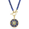 image:imageRossSimons Lapis Turquoise and White Topaz Reversible Compass Charm in 18kt Gold Over Sterling