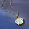 image:imageRossSimons MotherOfPearl and Larimar Seashell Pendant Necklace in 18kt Gold Over Sterling 18 inches