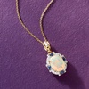 image:imageRossSimons Opal and 10 ct tw Sapphire Pendant Necklace With 11 ct tw Diamonds in 14k Yellow Gold 18 inches