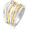 image:imageRossSimons Silver and 14kt Yellow GoldPlated MultiRow RingNo Gemstone