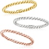 image:imageRossSimons Sterling Silver and 18kt 2Tone Gold Over Sterling Jewelry Set 3 Roped RingsNo Gemstone
