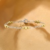 image:imageRossSimons Sterling Silver and 18kt Gold Over Sterling Alternating Paper Clip Link and Bead Station Braceletno gemstone
