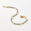image:imageRossSimons Sterling Silver and 18kt Gold Over Sterling Cable and Paper Clip Link Station Braceletno gemstone