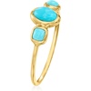 image:imageRossSimons Turquoise 3Stone Ring in 14kt Yellow GoldCreated Turquoise