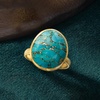 image:imageRossSimons Turquoise Ring in 18kt Gold Over SterlingCreated Turquoise