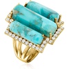image:imageRossSimons Turquoise and 80 ct tw White Topaz Ring in 18kt Gold Over SterlingCreated Turquoise