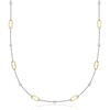 image:imagePure Collection by RossSimons 18kt Gold Over Sterling and Sterling Silver Paper Clip Link Bead Station NecklaceNo Gemstone