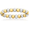 image:imagePure Collection by RossSimons 3mm Sterling Silver and 14kt Yellow Gold Bead Stretch RingNo Gemstone