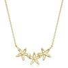image:imagePure Collection by RossSimons Italian 10kt Yellow Gold Flower Trio NecklaceNo Gemstone