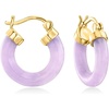 image:imagePure Collection by RossSimons Lavender Jade Hoop Earrings in 18kt Gold Over Sterling