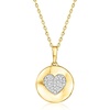 image:imageRossSimons 010 ct tw Diamond Heart Disc Pendant Necklace in 18kt Gold Over SterlingDiamond
