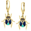 image:imageRossSimons 010 ct tw Sapphire Insect Drop Earrings With Tonal Blue Enamel in 18kt Gold Over Sterling