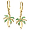 image:imageRossSimons 020 ct tw Emerald Palm Tree Drop Earrings With Diamonds in 18kt Gold Over Sterling