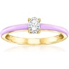 image:imageRossSimons 025 Carat LabGrown Diamond Ring With Lavender Enamel in 18kt Gold Over SterlingDiamond