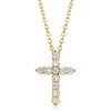 image:imageRossSimons 025 ct tw LabGrown Diamond Cross Pendant Necklace in 18kt Gold Over SterlingDiamond