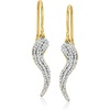 image:imageRossSimons 025 ct tw Pave Diamond Italian Horn Drop Earrings in 18kt Gold Over Sterling