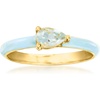 image:imageRossSimons 040 Carat Aquamarine Ring With Pastel Blue Enamel in 18kt Gold Over SterlingAquamarine