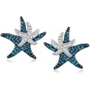image:imageRossSimons 050 ct tw Blue and White Diamond Starfish Earrings in Sterling Silver