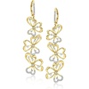 image:imageRossSimons 075 ct tw Diamond Floral Drop Earrings in 18kt Gold Over Sterling