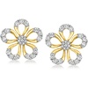 image:imageRossSimons 075 ct tw Diamond Flower Earrings in 18kt Gold Over Sterling
