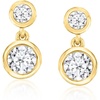 image:imageRossSimons 100 ct tw LabGrown Diamond DoubleDrop Earrings in 18kt Gold Over Sterling