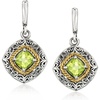 image:imageRossSimons 120 ct tw Peridot Drop Earrings in Sterling Silver and 14kt Yellow Gold