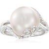 image:imageRossSimons 12125mm Cultured Pearl Ring With Diamonds in Sterling Silver