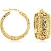 image:imageRossSimons 14kt Yellow GoldPlated Byzantine BeadedEdge Hoop Earrings