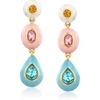 image:imageRossSimons 14kt Yellow GoldPlated Drop Earrings With Simulated Multicolored Gemstones and Enamel