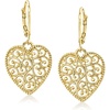 image:imageRossSimons 14kt Yellow GoldPlated Filigree Heart Drop Earrings