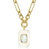 image:imageRossSimons 14kt Yellow GoldPlated Necklace With Simulated Opal and White Enamel 18 inches