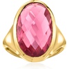 image:imageRossSimons 14kt Yellow GoldPlated Ring With Simulated Pink TourmalineNo Gemstone