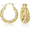 image:imageRossSimons 14kt Yellow GoldPlated Scrollwork Hoop Earrings