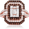 image:imageRossSimons 155 ct tw White and Brown CZ Ring in 18kt Rose Gold Over SterlingCubic Zirconia