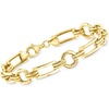 image:imageRossSimons 18kt Gold Over Sterling Alternating Rectangle and CircleLink Braceletno gemstone