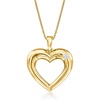 image:imageRossSimons 18kt Gold Over Sterling Heart Pendant Necklace With Single LabGrown Diamond 18 inches