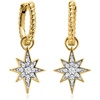 image:imageRossSimons 18kt Gold Over Sterling Hoop Earrings With Removable 20 ct tw Diamond Star Drops
