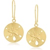 image:imageRossSimons 18kt Gold Over Sterling Textured and Polished Sand Dollar Drop Earrings