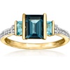image:imageRossSimons 220 ct tw London and Swiss Blue Topaz Ring With Diamonds in 14kt Yellow GoldTopaz