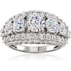image:imageRossSimons 310 ct tw CZ 3Row Ring in Sterling SilverCubic Zirconia