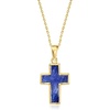 image:imageRossSimons 320 Carat Sapphire Cross Pendant Necklace in 18kt Gold Over Sterling 18 inches