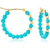 image:imageRossSimons 335mm Turquoise Bead Hoop Earrings With 10kt Yellow Gold