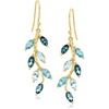 image:imageRossSimons 390 ct tw Tonal Blue Topaz Vine Drop Earrings in 18kt Gold Over Sterling